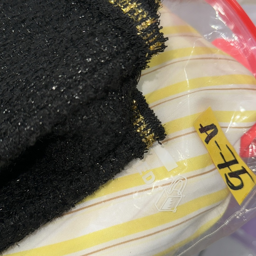 Zara NWT! Black/Gold Asymmetric Textured Shoulder Pad Mini Dress Size S - Picture 15 of 15